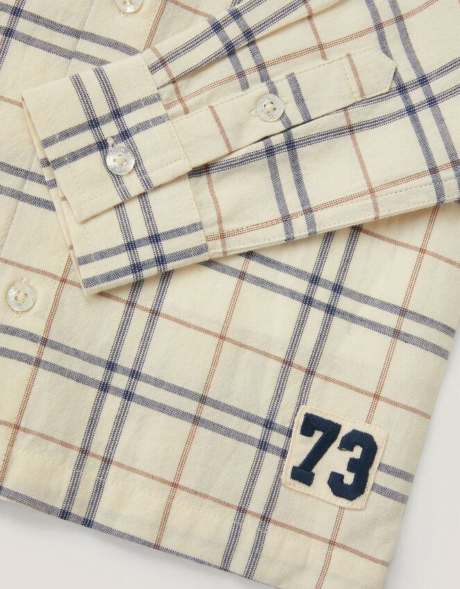 Check Print Shirt, Natural (STONE), large