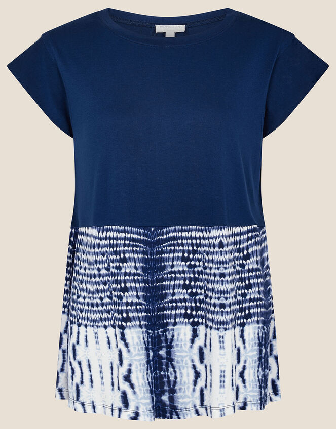 Tie-Dye Hem T-Shirt, Blue (NAVY), large