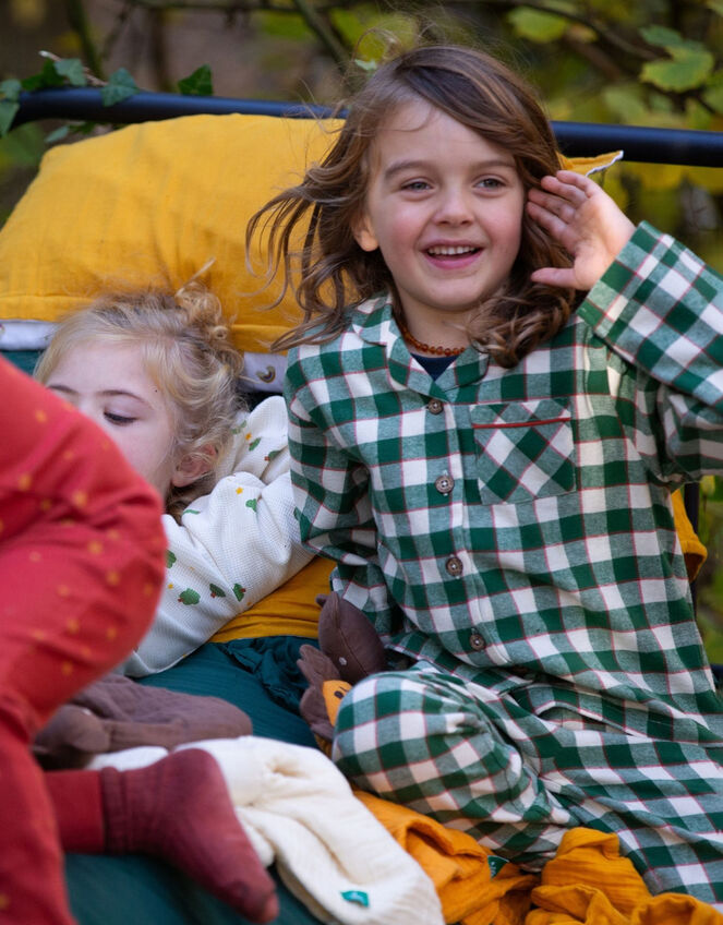 Little Green Radicals Check Pyjamas Set, Green (GREEN), large