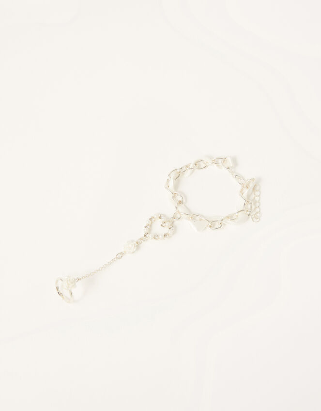 Pearly Rose Linked Ring and Bracelet , , large