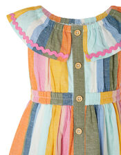 Baby Molly Striped Dress in Linen Blend, Pink (PINK), large
