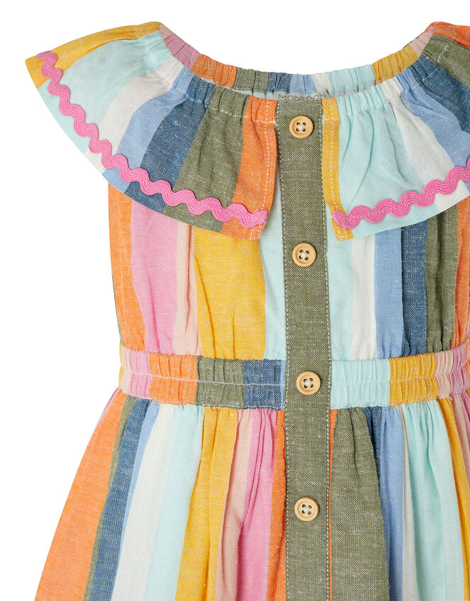 Baby Molly Striped Dress in Linen Blend, Pink (PINK), large