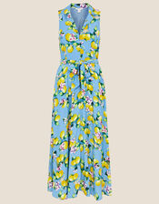 Libra Lemon Midi Dress, Blue (BLUE), large