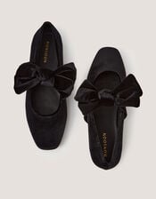 Jolie Velvet Mary Jane Ballet Flats, Black (BLACK), large