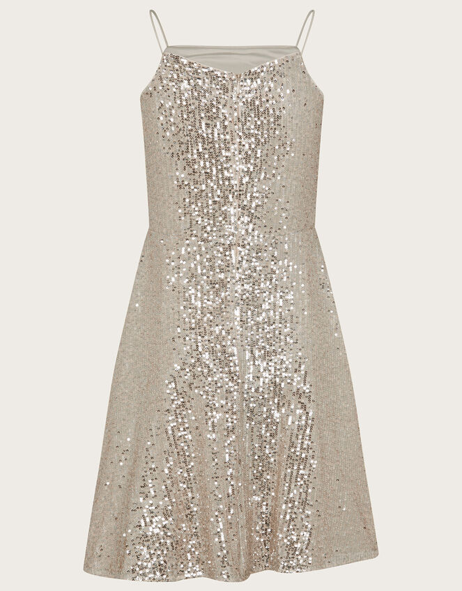 Charlotte Sequin Cut Out Prom Dress, Natural (CHAMPAGNE), large