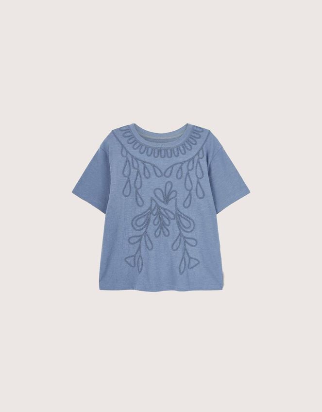 East Florence Floral Embroidered T-shirt, Blue (BLUE), large