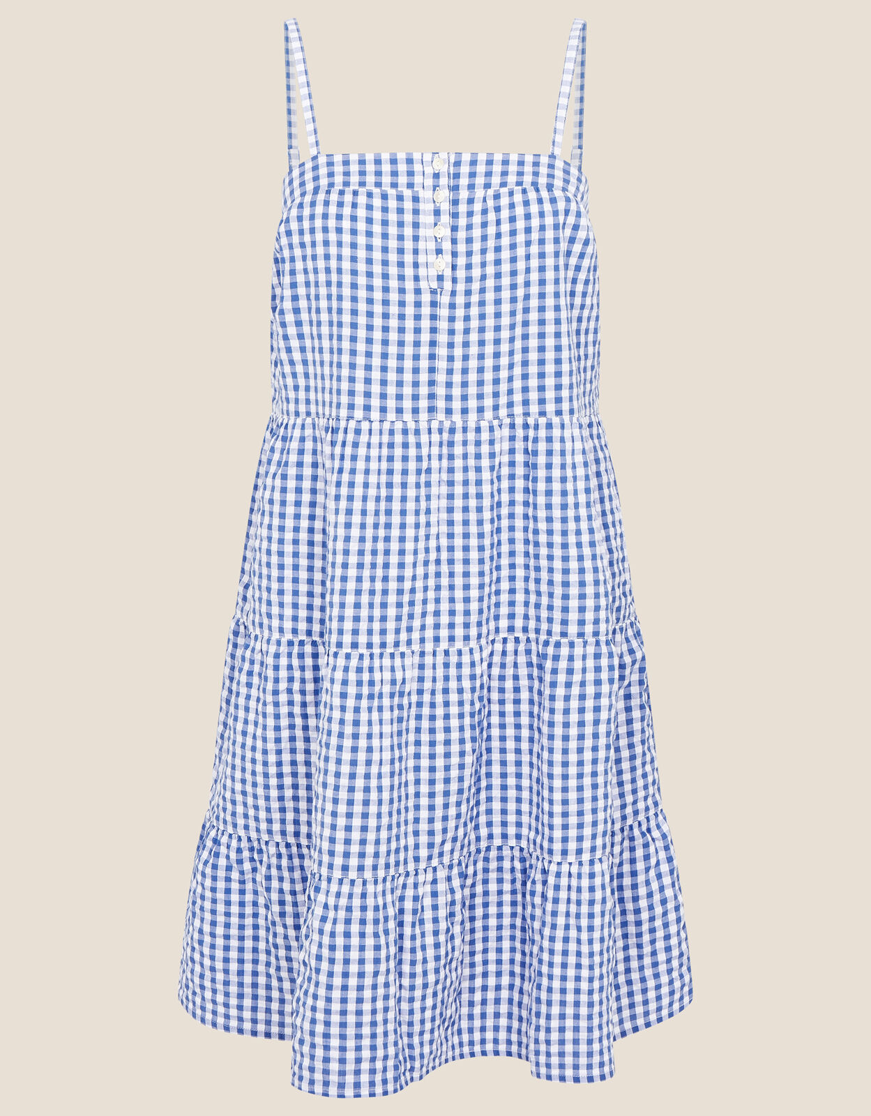Gingham Dress in Pure Cotton Blue
