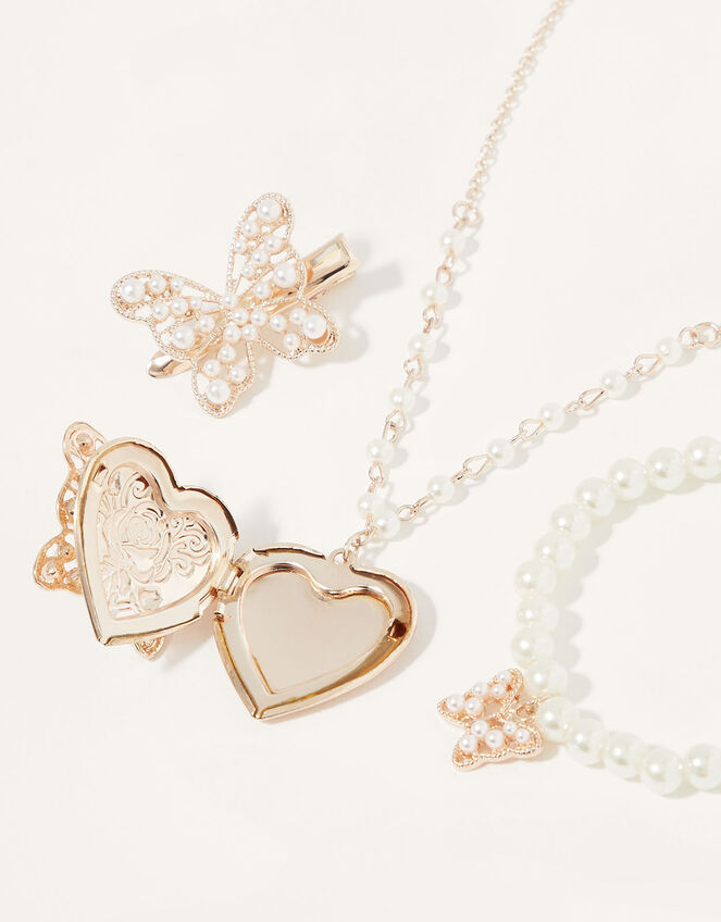 Pretty Pearl Butterfly Jewellery Set, , large