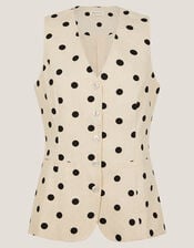 Isabel Polka Dot Vest, Ivory (IVORY), large