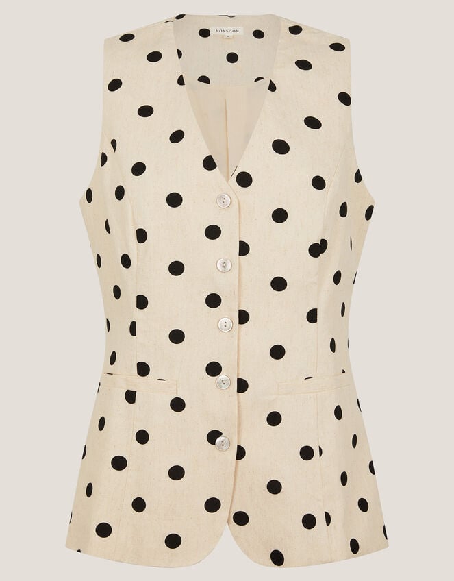 Isabel Polka Dot Vest, Ivory (IVORY), large