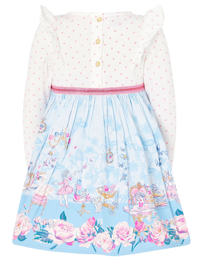 Baby Tea Party 2-in-1 Dress in Organic Cotton, Ivory (IVORY), large