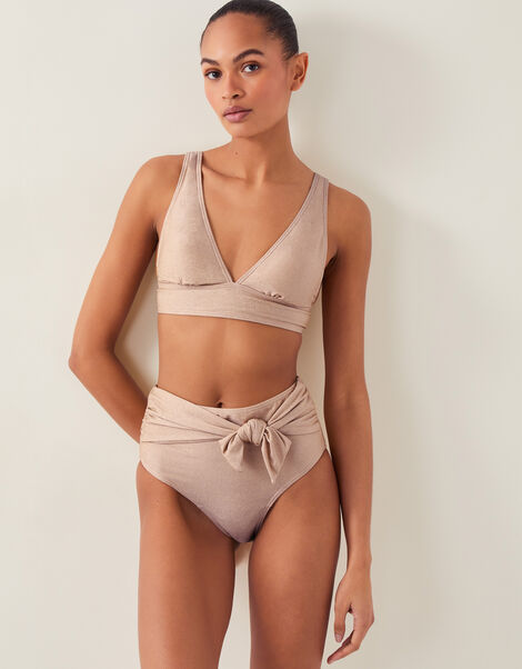 Kiki Glitter Triangle Bikini Top, Gold (GOLD), large