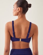 Kyla Tie Front Bandeau Bikini Top, Blue (NAVY), large