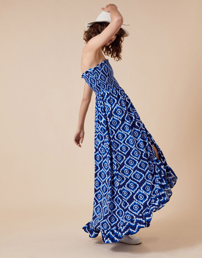 Tie-Dye Print Dress in LENZING™ ECOVERO™, Blue (BLUE), large
