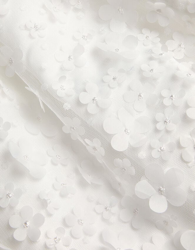 Baby Floral Appliqu&eacute; Christening Dress, Ivory (IVORY), large