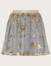Land of Wonder Superstar Embellished Skirt, Grey (GREY), large