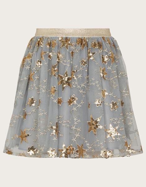 Land of Wonder Superstar Embellished Skirt, Grey (GREY), large