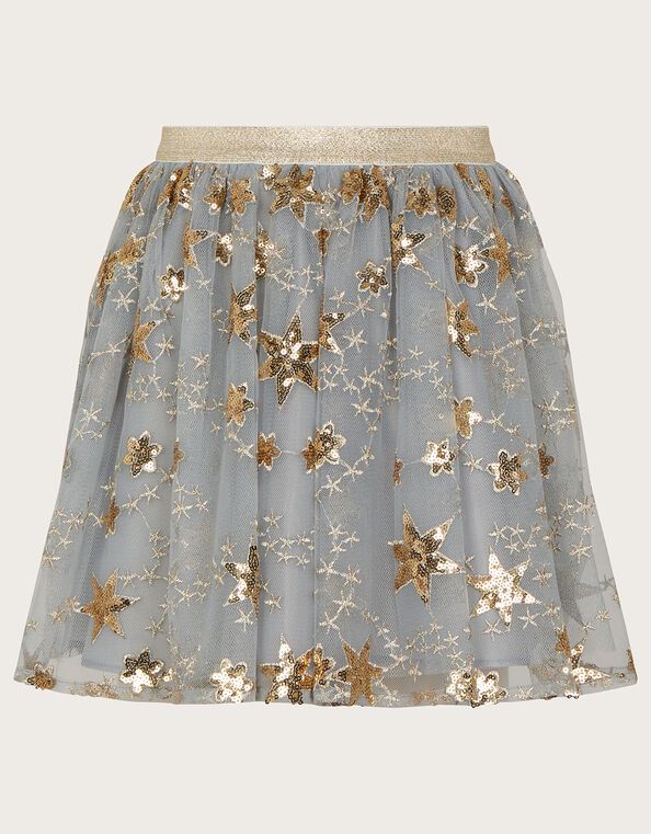 Land of Wonder Superstar Embellished Skirt, Gray (GREY), large