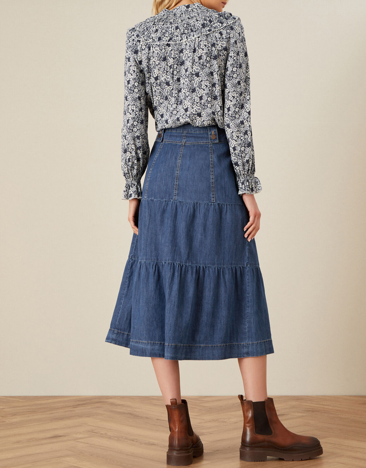 Monsoon denim shop skirt sale
