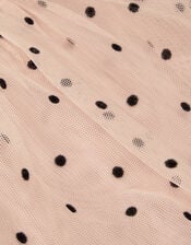 Emily Short Sleeve Spotty Tulle Dress, Pink (PINK), large