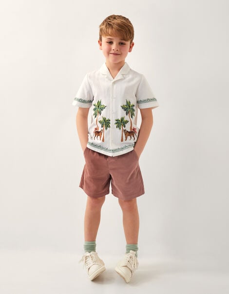 Drawstring Pull-On Shorts, Red (RED), large