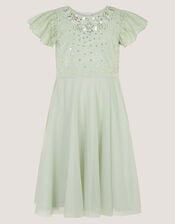 Keisa Embellished Lace Party Dress, Green (SAGE), large