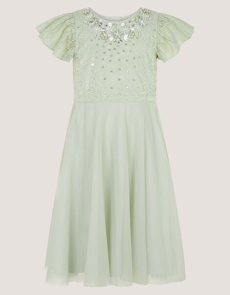Keisa Embellished Lace Party Dress, Green (SAGE), large