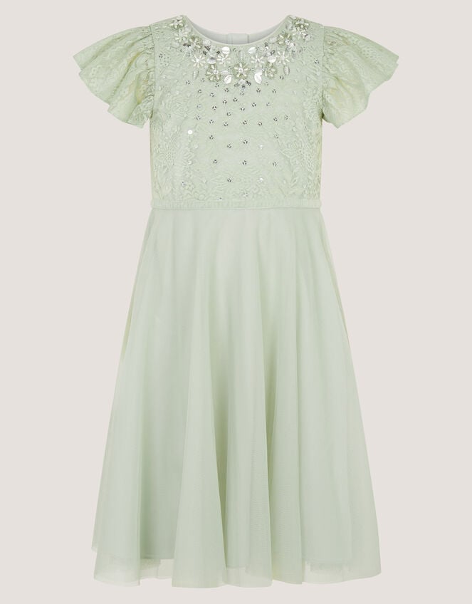 Keisa Embellished Lace Party Dress, Green (SAGE), large