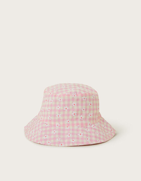 Baby Check Floppy Bucket Hat, Pink (PINK), large
