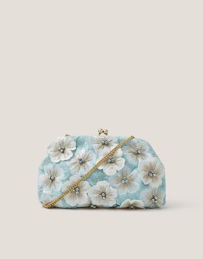 Mara Appliqu&eacute; Flower Clutch, , large