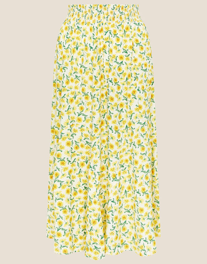 Ditsy Print Midi Skirt in LENZING™ ECOVERO™, Yellow (YELLOW), large