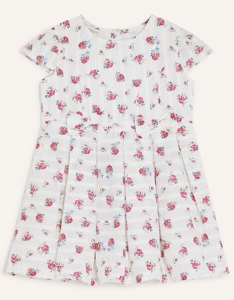 Baby Floral Bow Dress  White, White (WHITE), large