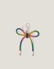 Rainbow Rhinestone Bow Bag Charm, , large