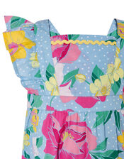 Baby Brea Floral Jumpsuit in Organic Cotton, Blue (BLUE), large