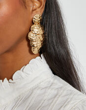 Layered Hammer Coin Drop Earrings, , large