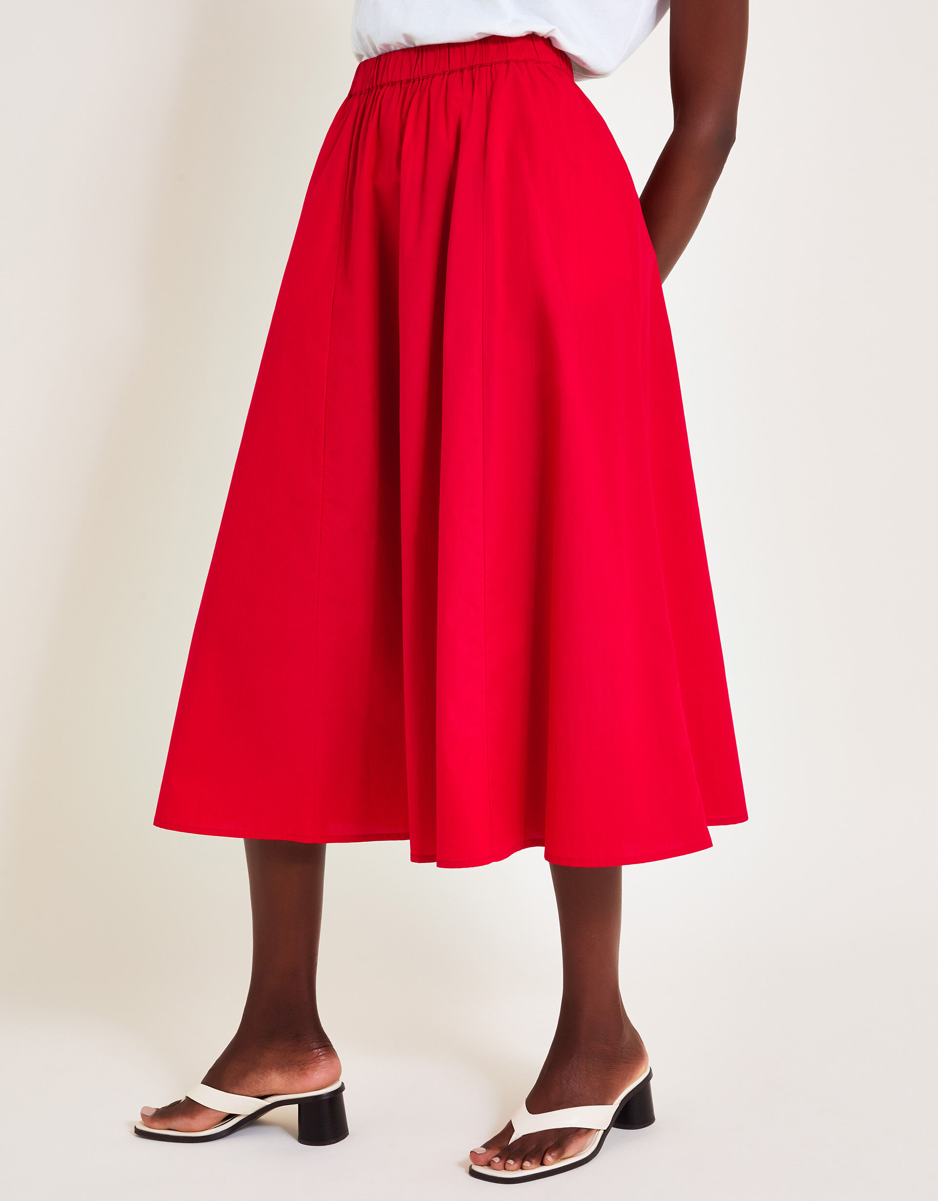 Rachel Poplin Skirt Red Skirts Monsoon US