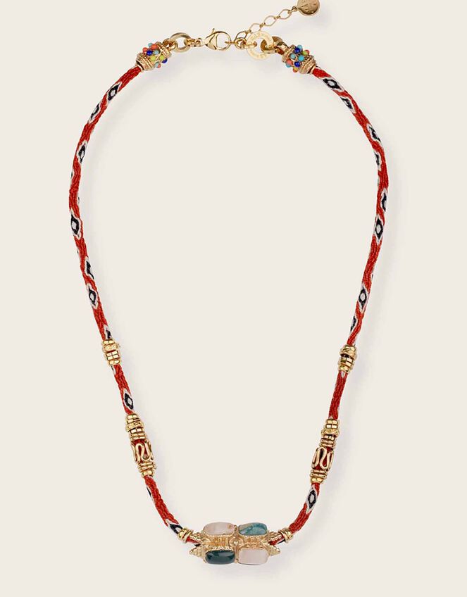 Gas Bijoux Lima Talisman Stone Hand-Woven Cord Necklace, , large