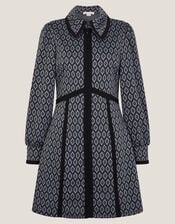Jen Jacquard Mini Shirt Dress, Grey (GREY), large