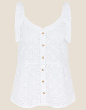 Broderie Cami Top, White (WHITE), large