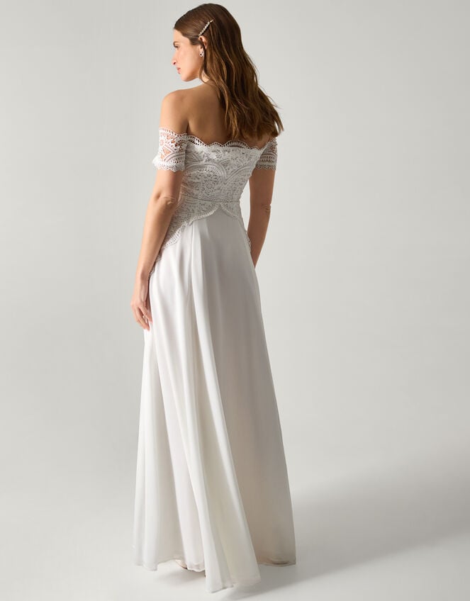 Maddie Off-Shoulder Bridal Dress, Ivory (IVORY), large