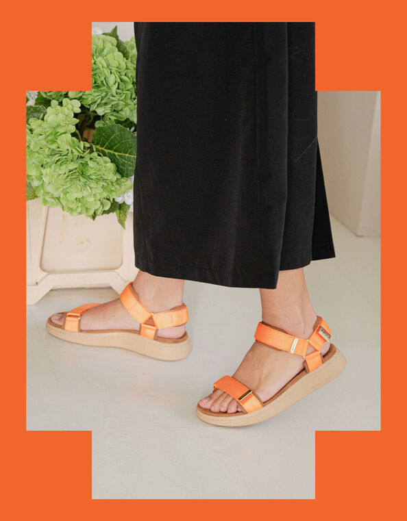 Woden Platform Sandals, Orange (ORANGE), large