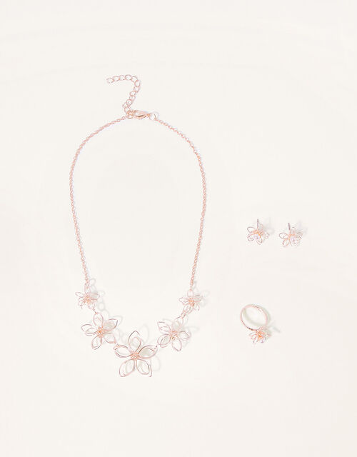 Wire Flower Jewellery Set, , large