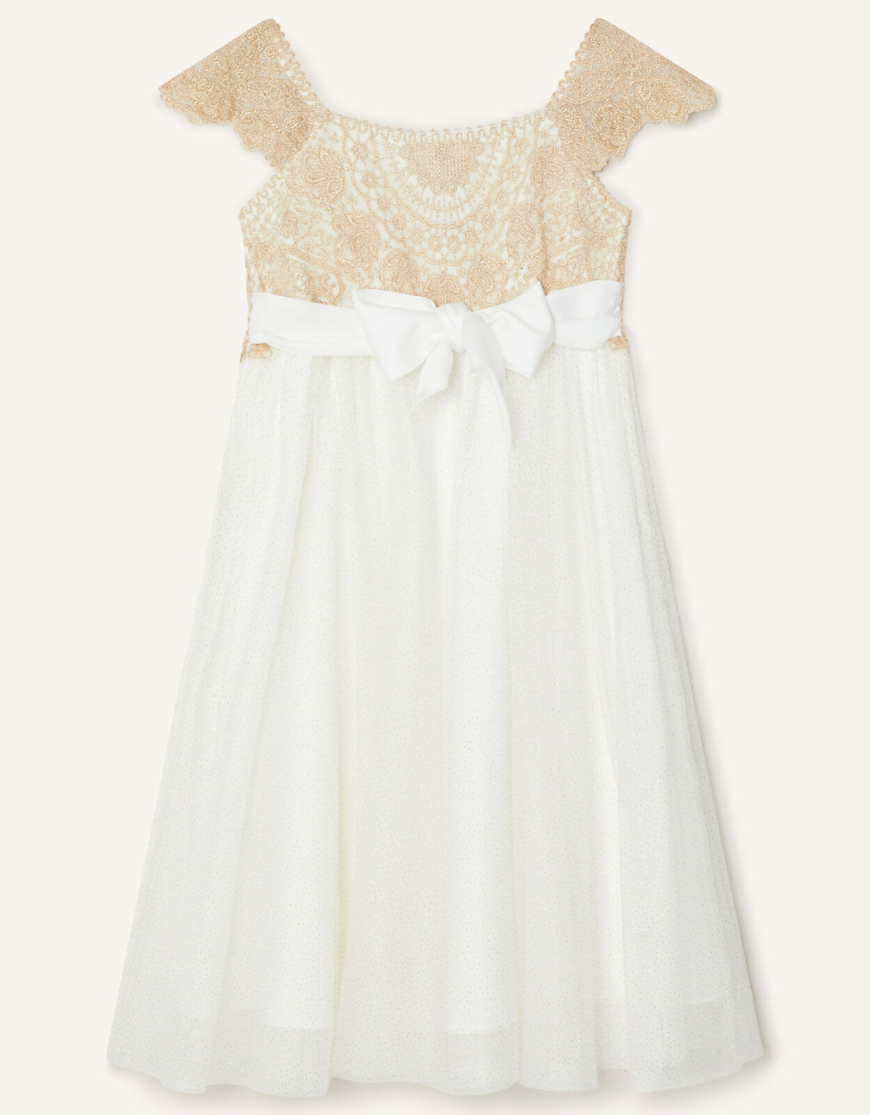 Estella Embroidered Dress Gold