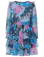Ava Floral Sparkle Dress, Blue (BLUE), large