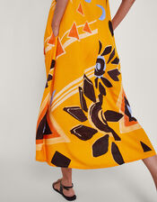 Amanda Print Dress, Orange (ORANGE), large