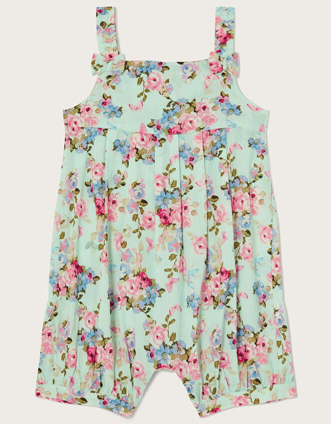 Baby Posey Floral Romper, Green (MINT), large