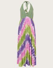 Halter Chevron Tie Dye Print Dress in LENZING™ ECOVERO™, Pink (PINK), large