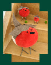 Fiona Walker Medium Velvet Robin, , large