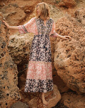 Premium Floral Print Dress in Sustainable Cotton, Pink (PINK), large