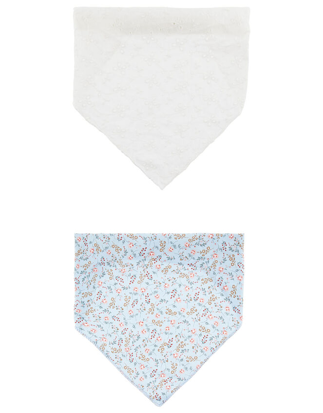 Floral and Broderie Head Scarf Set, , large